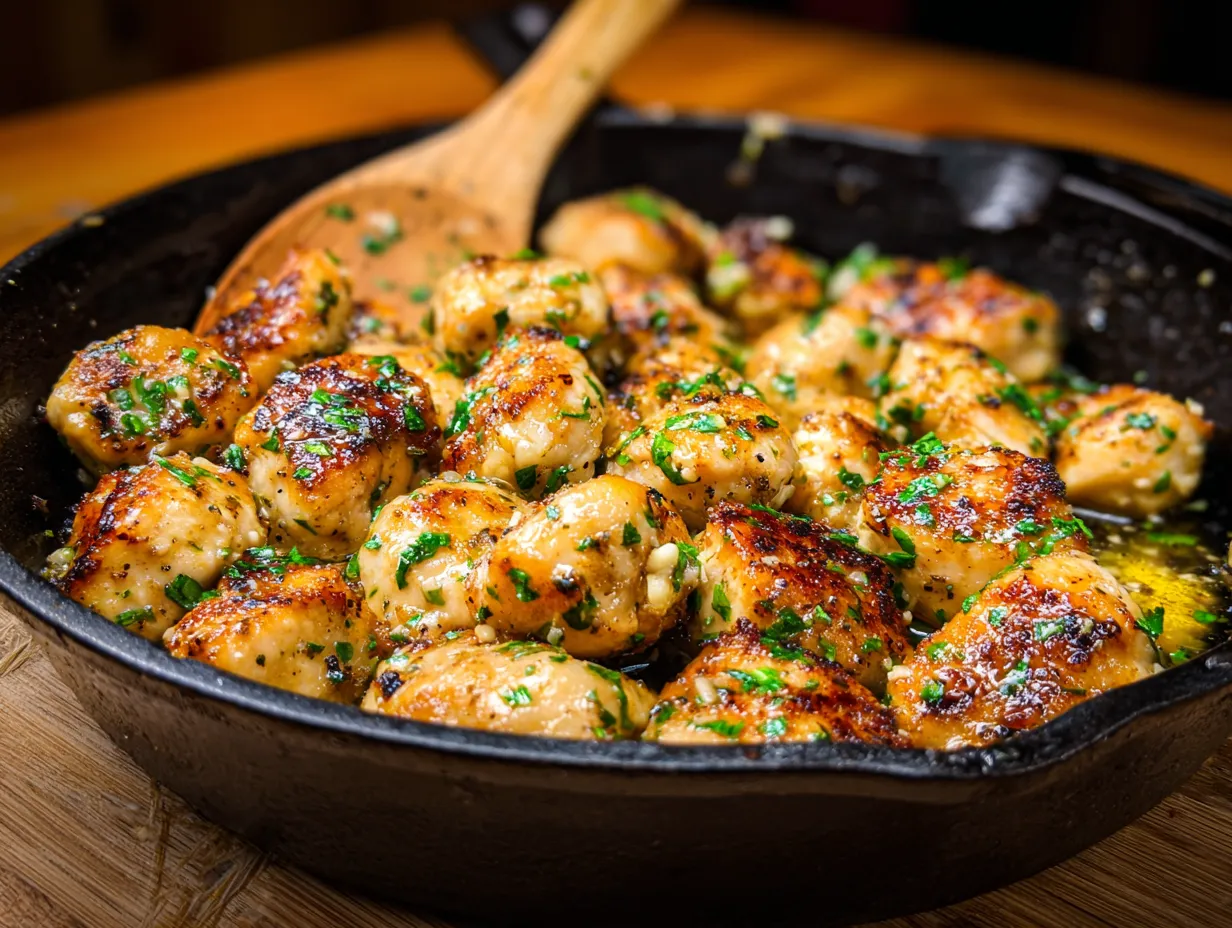 Tender Garlic Butter Chicken Bites with Fresh Herbs and Golden Perfection - secondary view